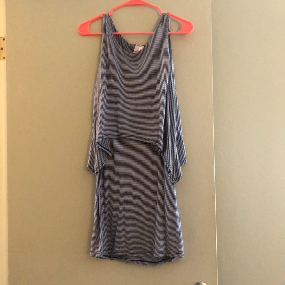 Striped blue cotton dress